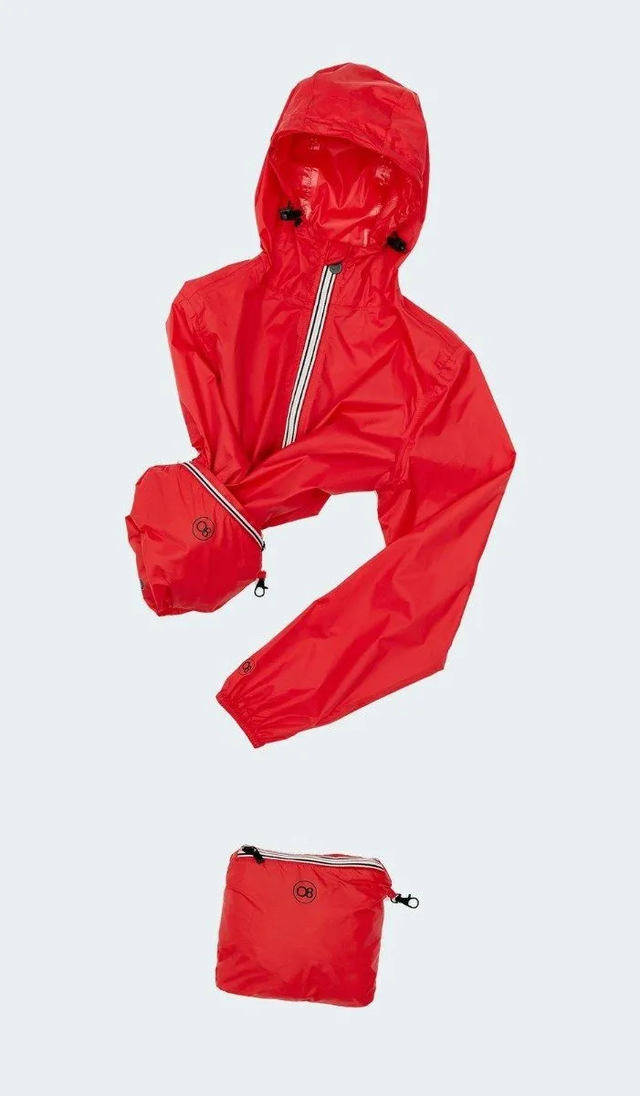 08 Sloane Print Full Zip Packable Rain Jacket- White Camo