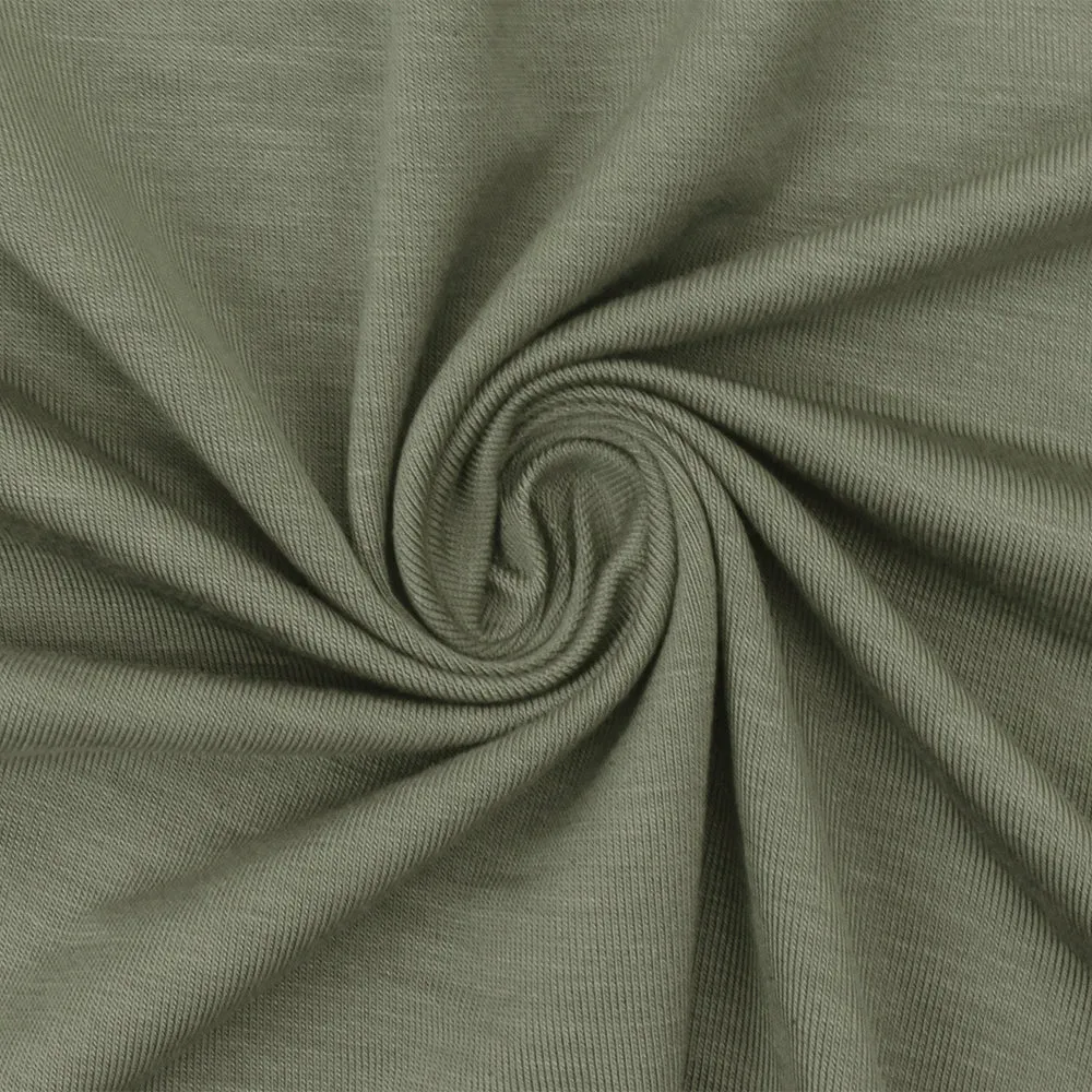 2 YD PC-Green Solid Stretch Spandex Rayon Modal Jersey Knit Fabric