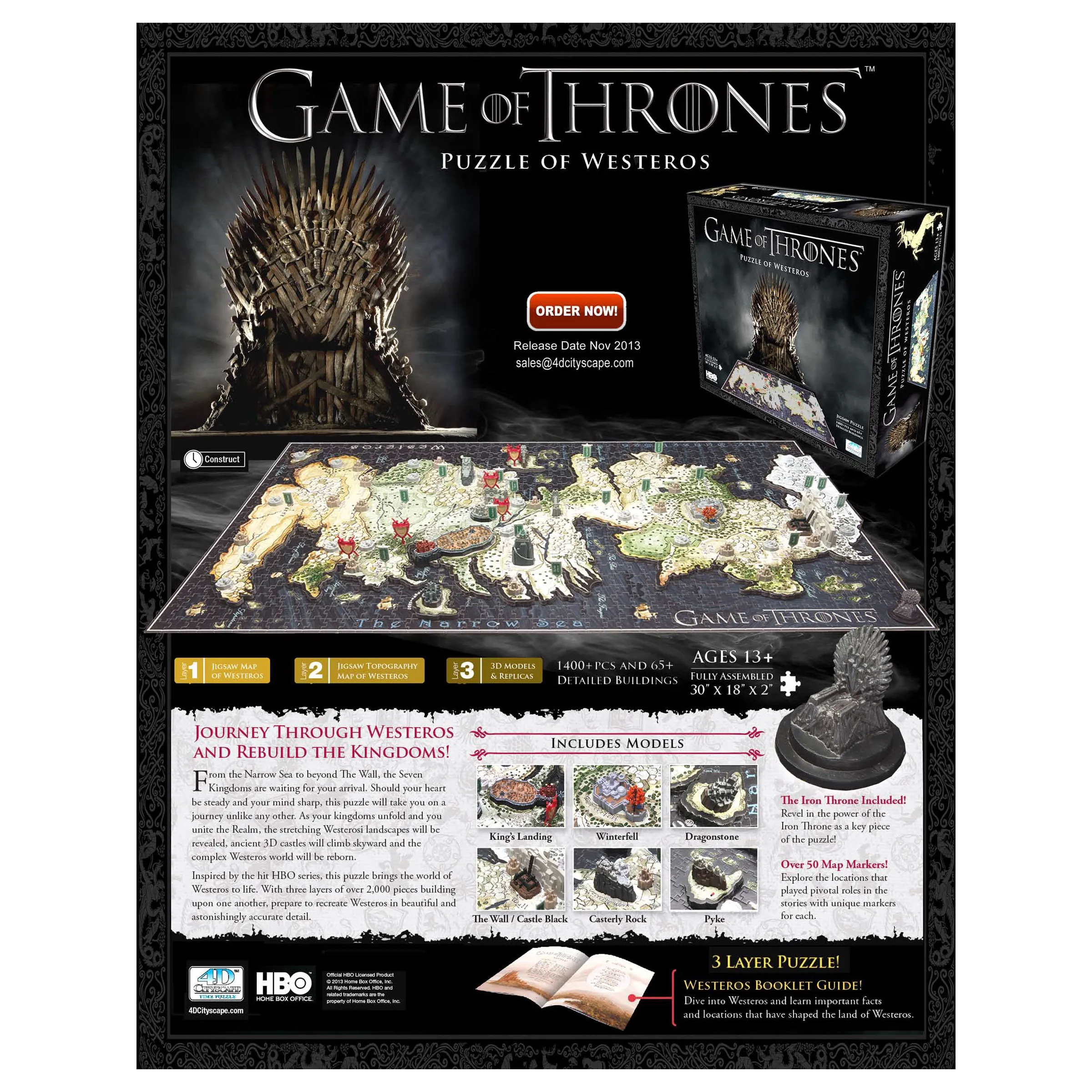 4D Cityscape Time Puzzle - Game of Thrones: A Guide to Westeros