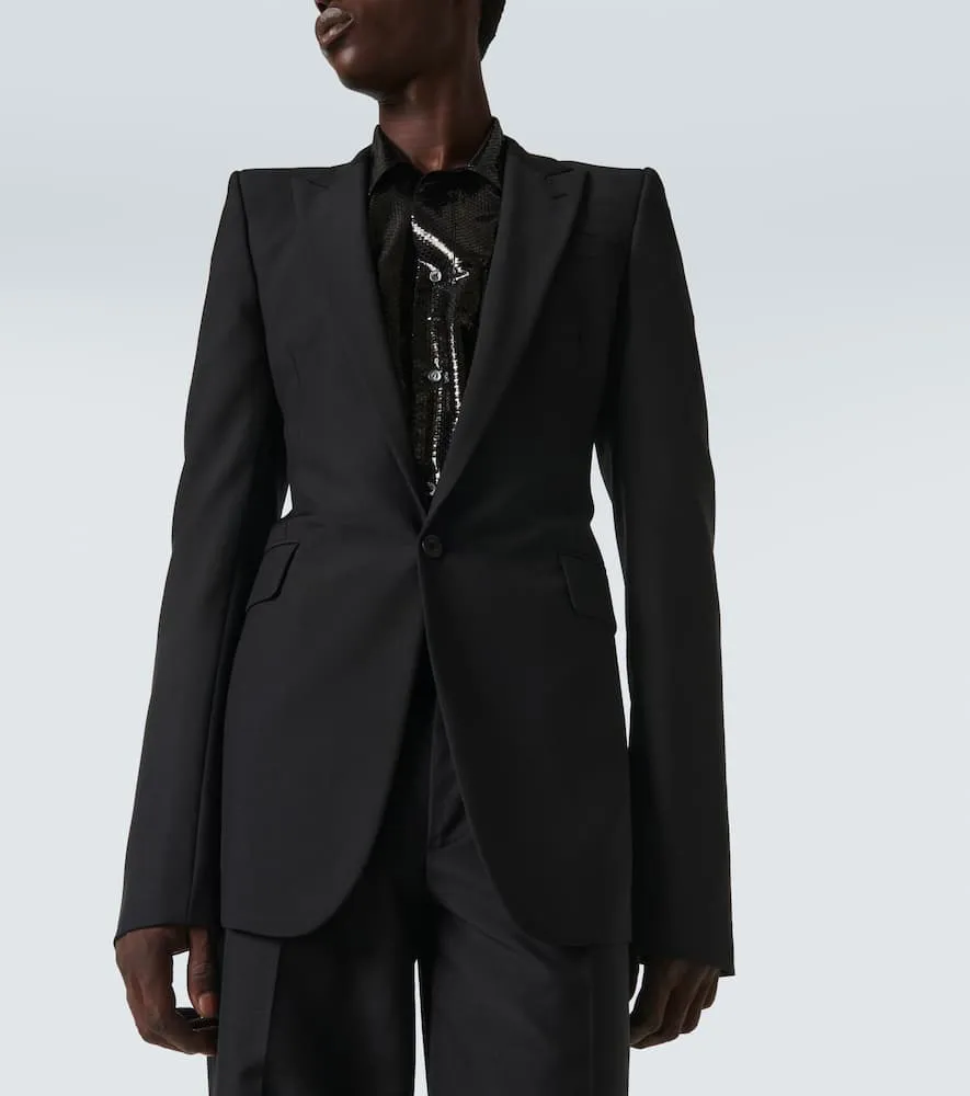 Alexander McQueen T-Bar wool and mohair blazer