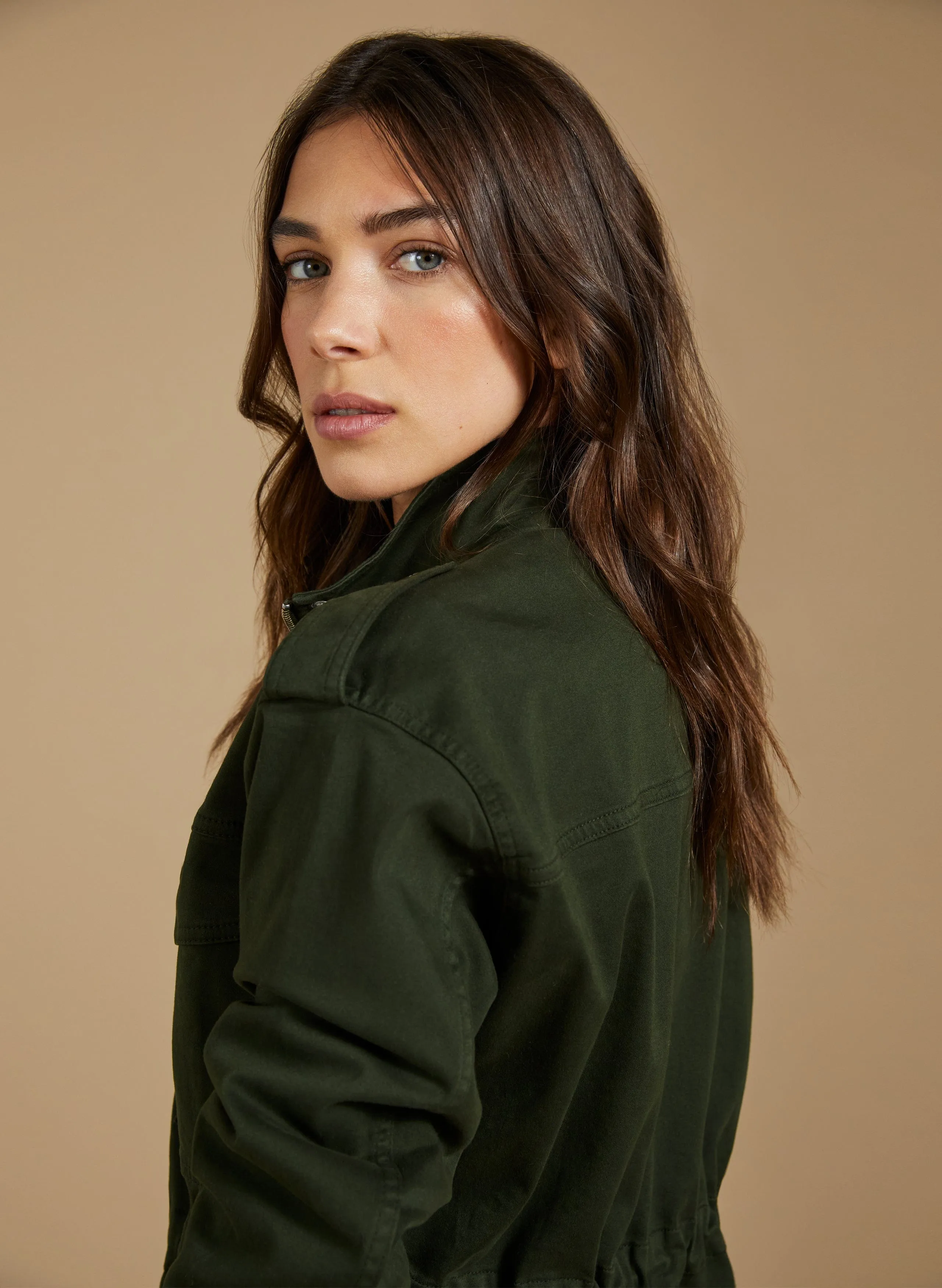 Anna Organic Cotton Jacket | Deep Khaki