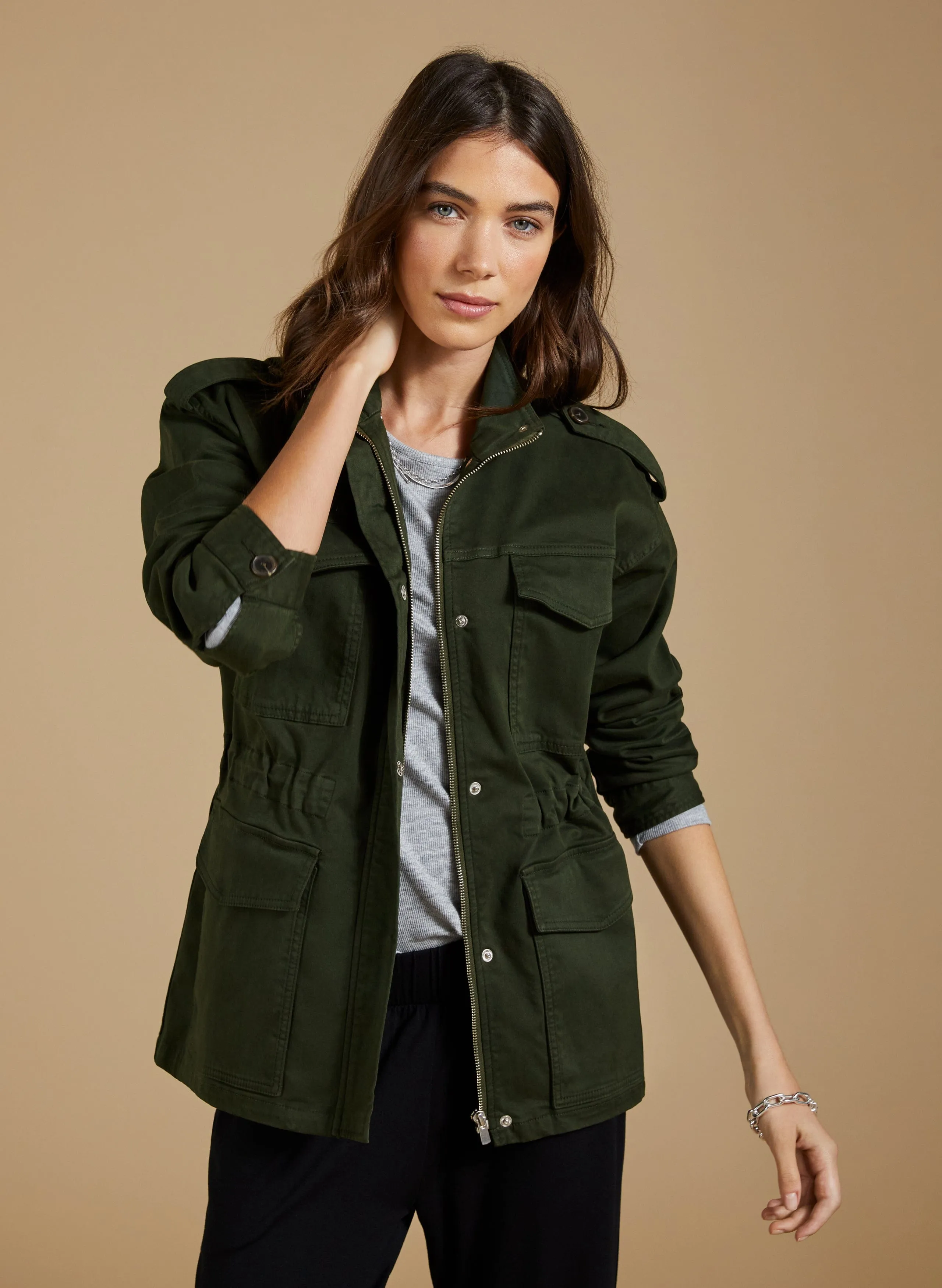 Anna Organic Cotton Jacket | Deep Khaki