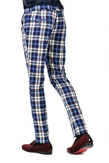 Barabas CP46 Do It Plaid Pants Blue/Wine