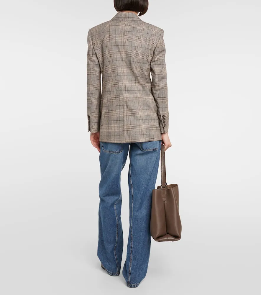 Brunello Cucinelli Checked wool and cotton-blend blazer