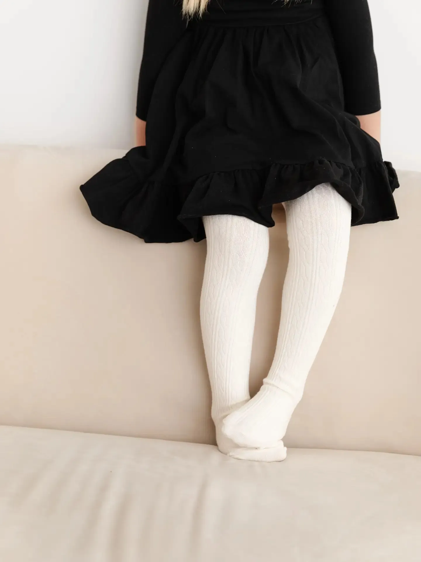 Cable Knit Tights - Ivory