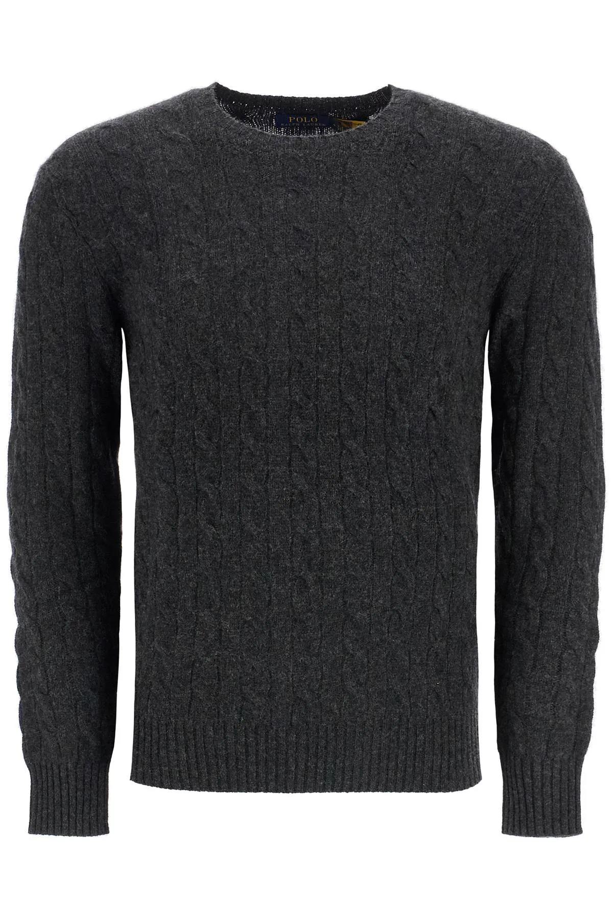 cable knit wool-cashmere sweater 710876762013 DARK GRANITE HTHR