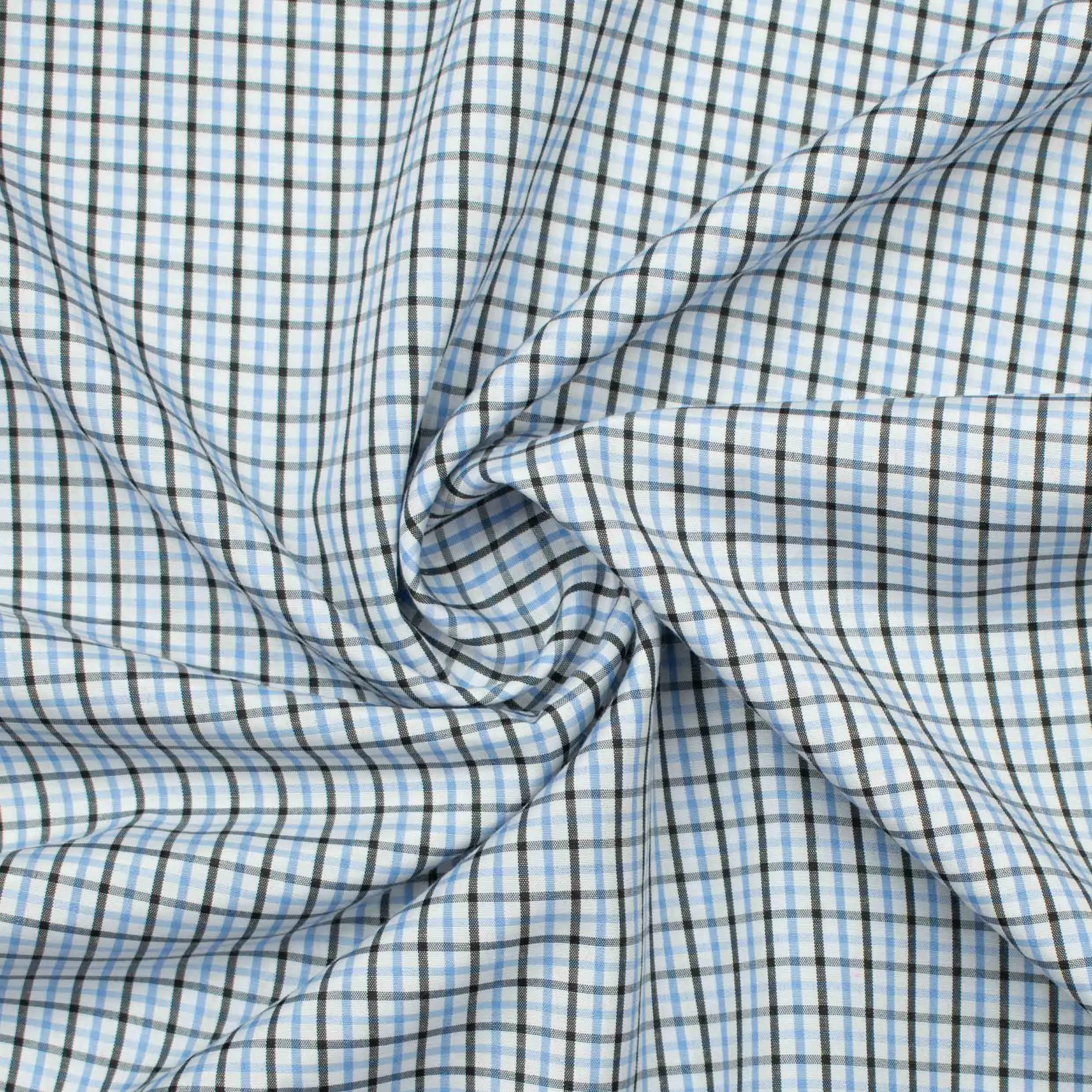 Check Shirting Design-17 Blue & Black