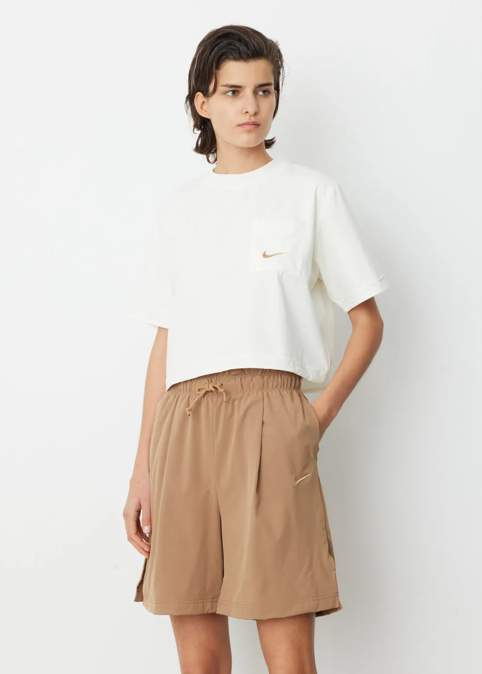 Crop Woven T-Shirt