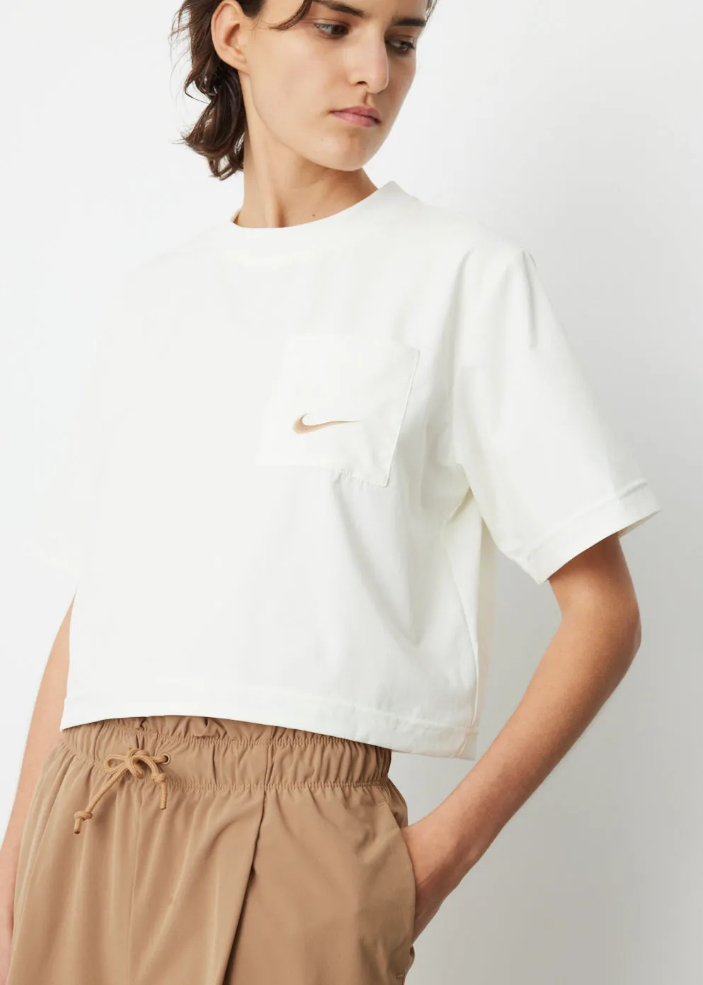Crop Woven T-Shirt