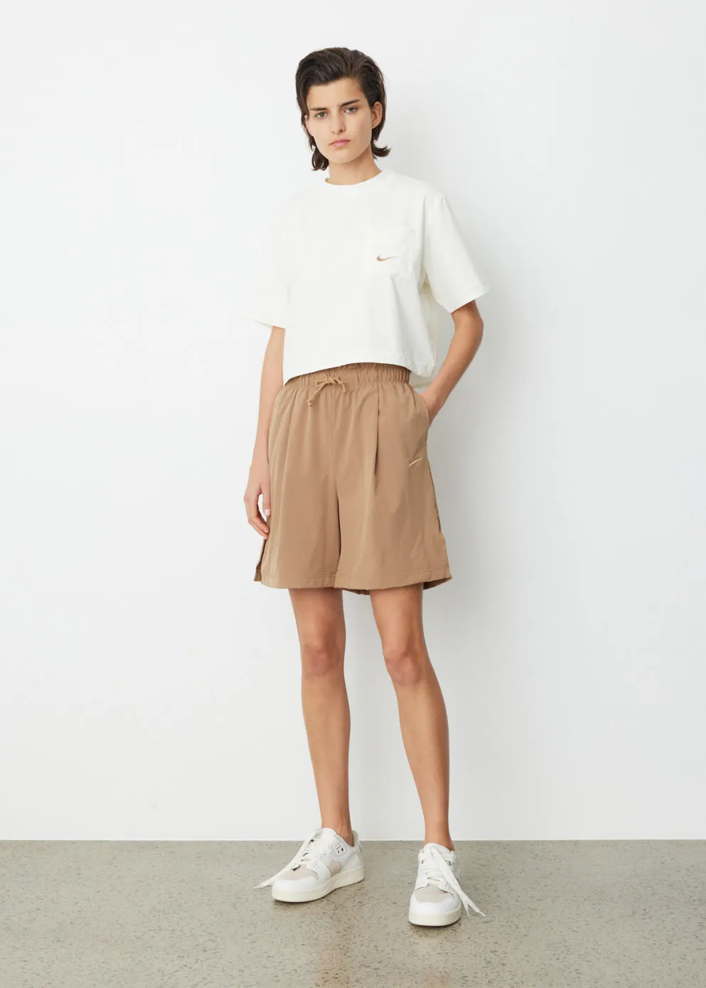 Crop Woven T-Shirt