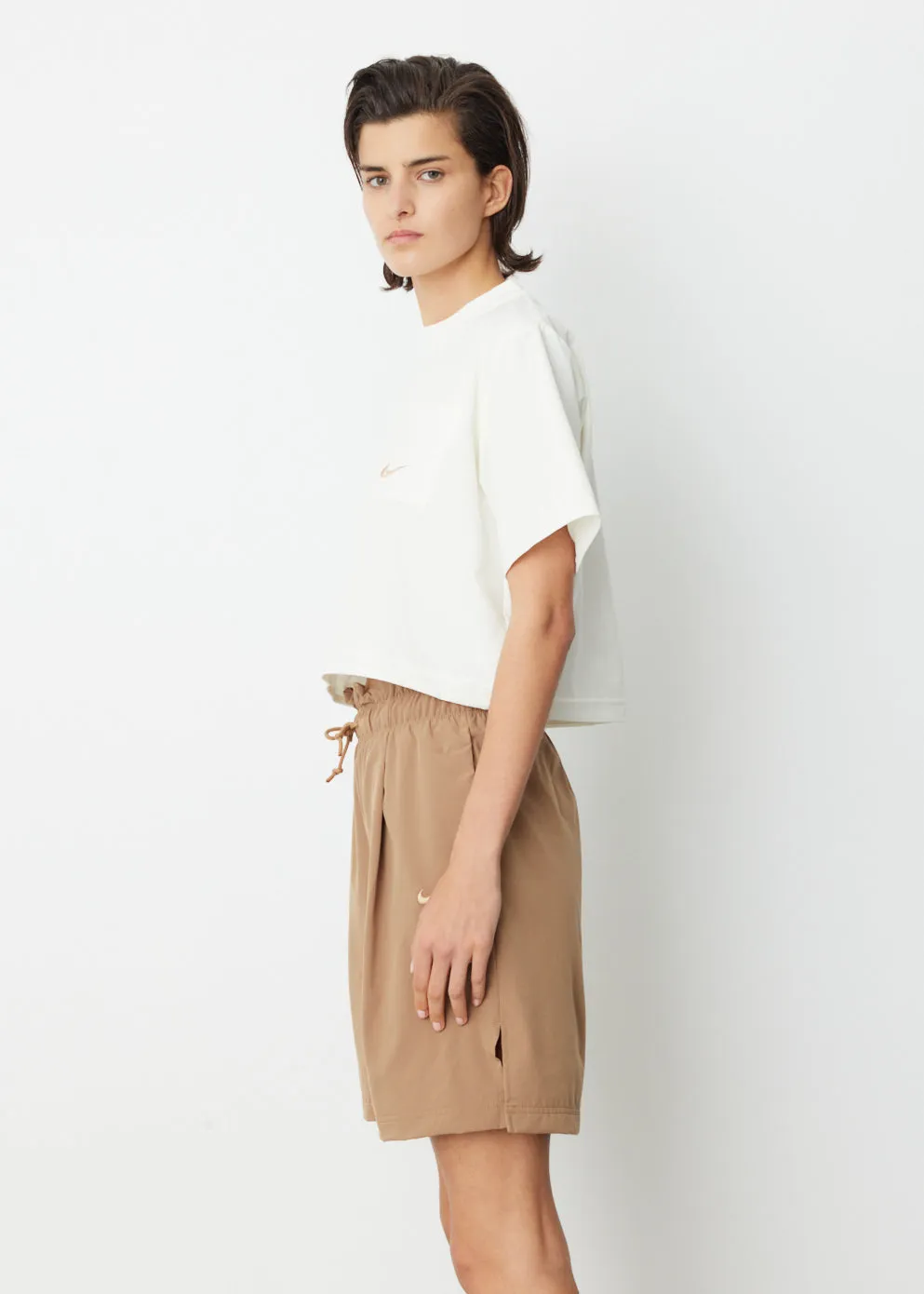 Crop Woven T-Shirt
