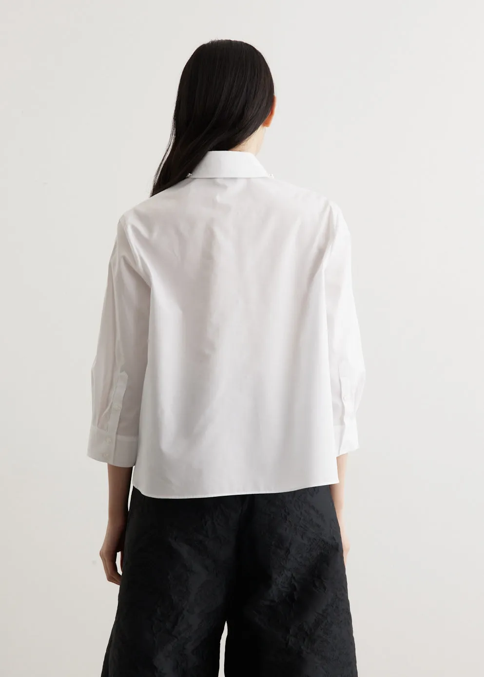 Cropped Masculine Shirt With Embellishments