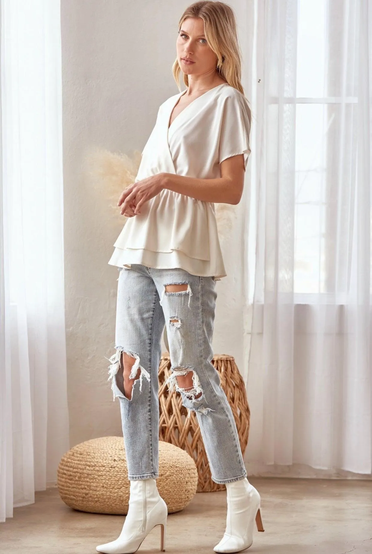 Delia Wrap Flowy Top
