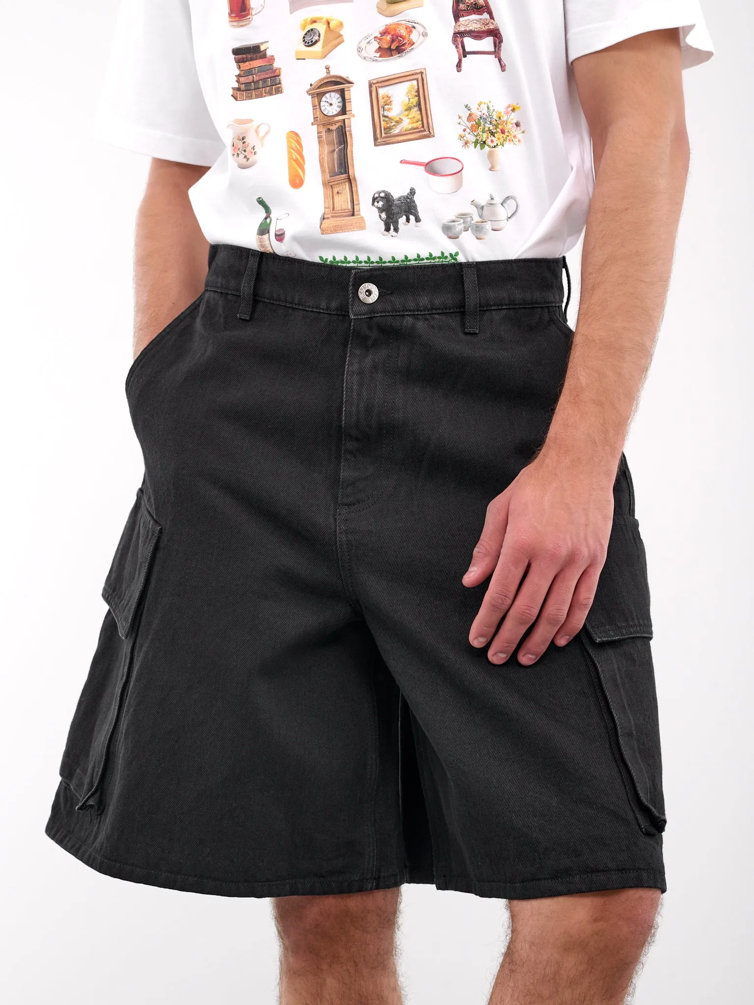 Denim Cargo Shorts (DT0108-PG1595-BLACK)
