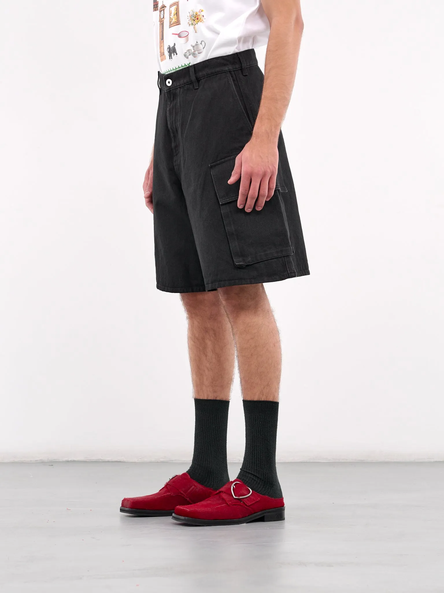 Denim Cargo Shorts (DT0108-PG1595-BLACK)
