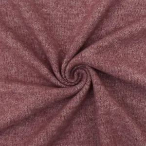 Dusty Wine-White Texture Stretch Poly Double Brushed Jersey Knit Fabric