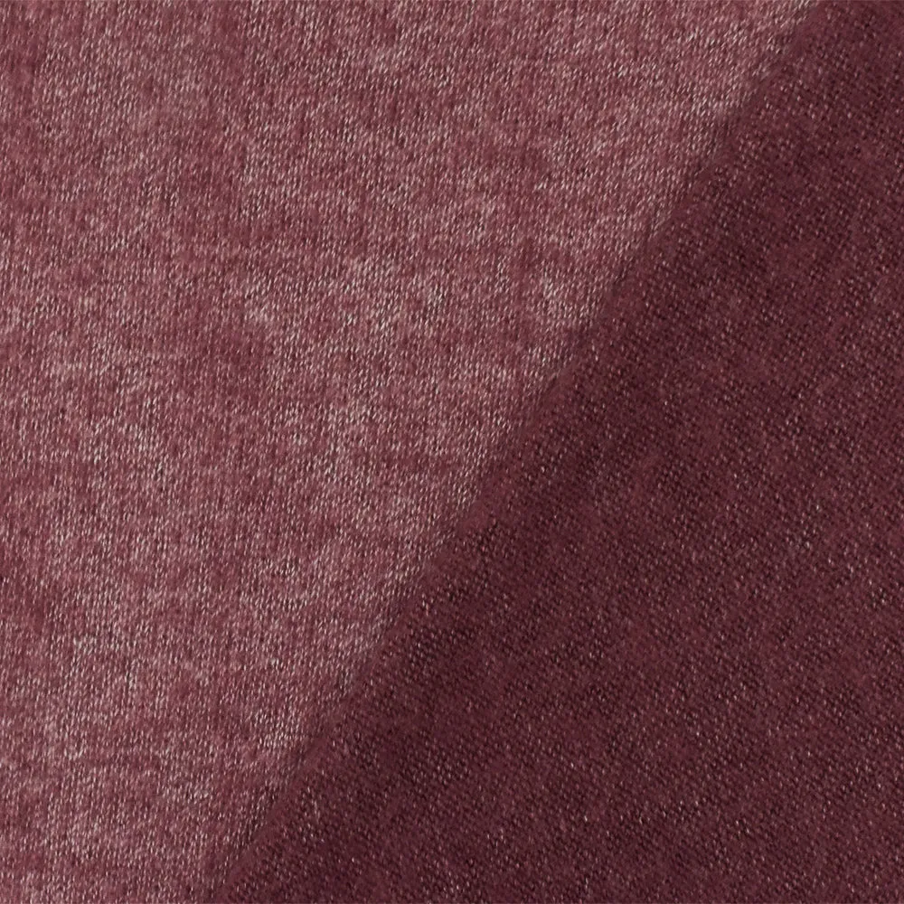 Dusty Wine-White Texture Stretch Poly Double Brushed Jersey Knit Fabric