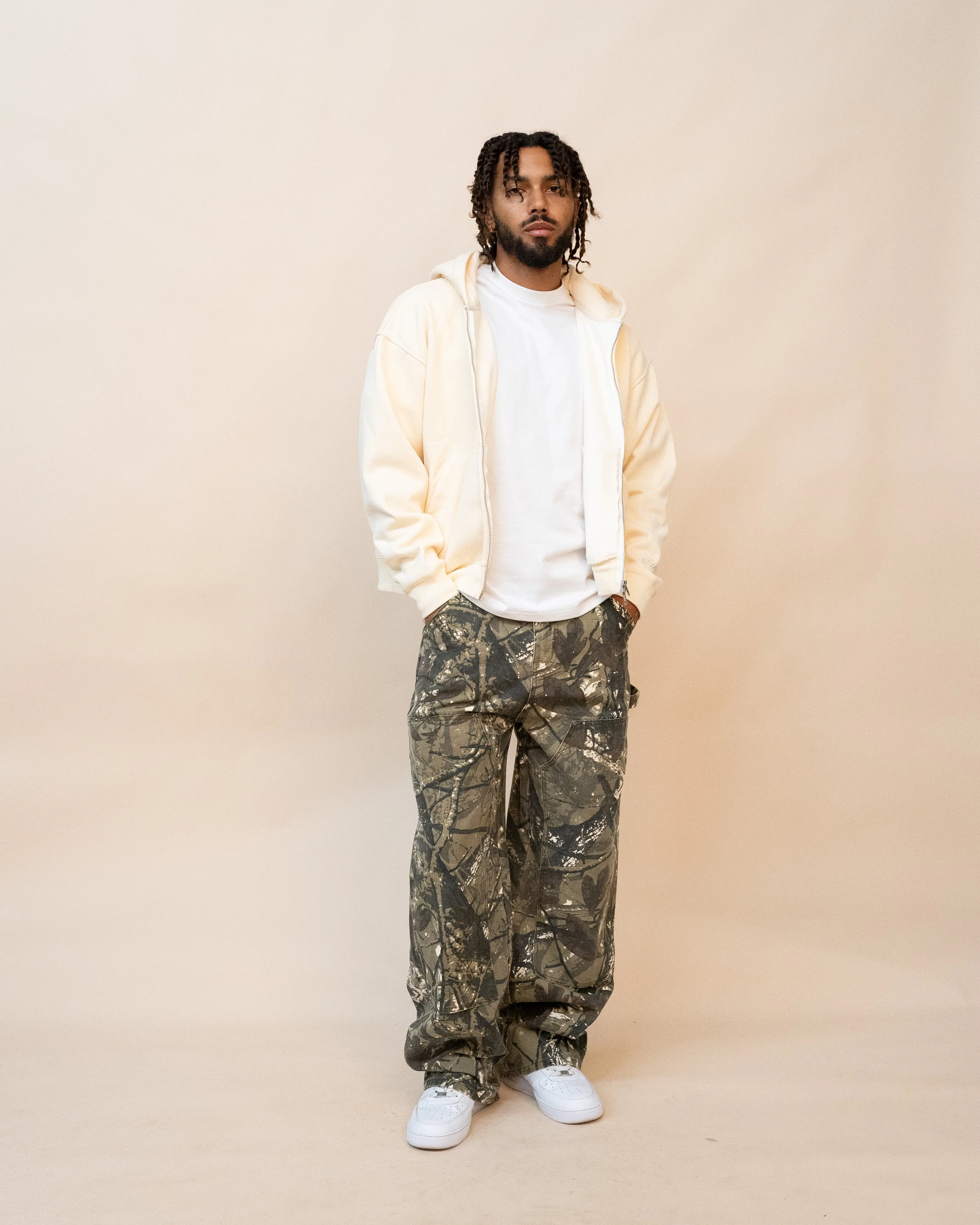 EPTM PERFECT ZIP UP HOODIE - CREAM