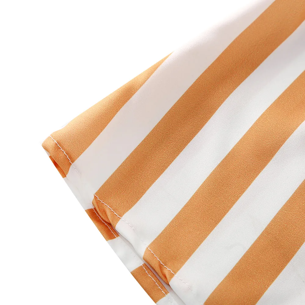 Family Matching Strip Print Dresses and T-shirts Sets