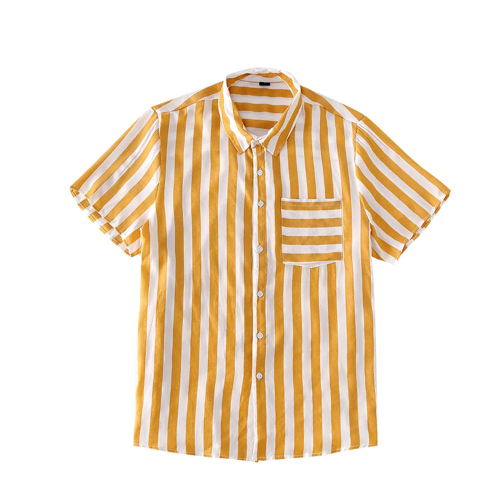 Family Matching Strip Print Dresses and T-shirts Sets