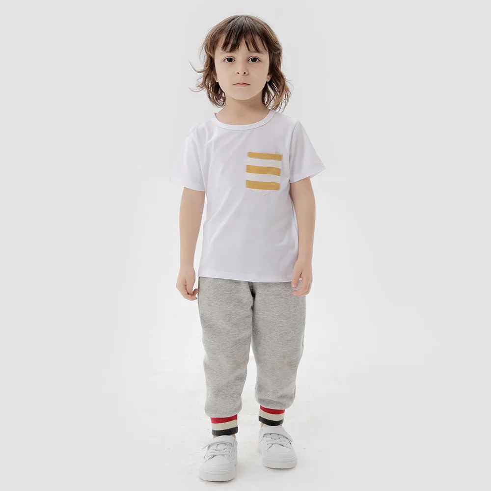 Family Matching Strip Print Dresses and T-shirts Sets