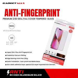 GADGET MAX Anti-Finger Print iPhone 12 Pro Max 6.7" 2.5D Anti-Finger Print Tempered Glass