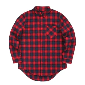 Gardena Flannel LS Buttonup - Navy/Red