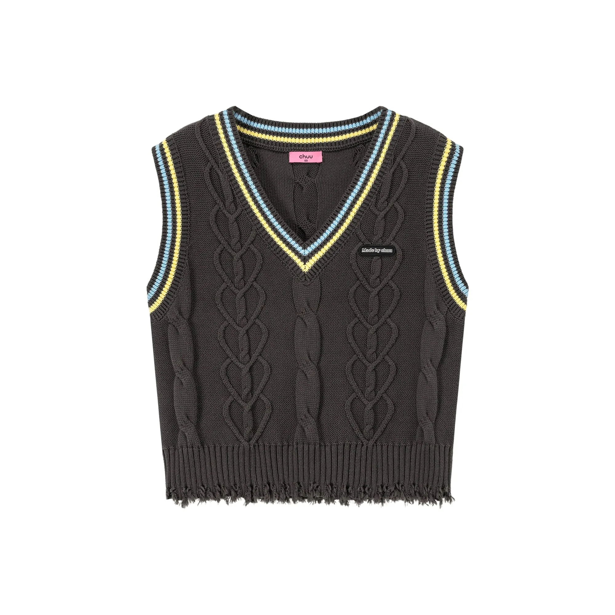 Heart Twist Knit Sweater Vest
