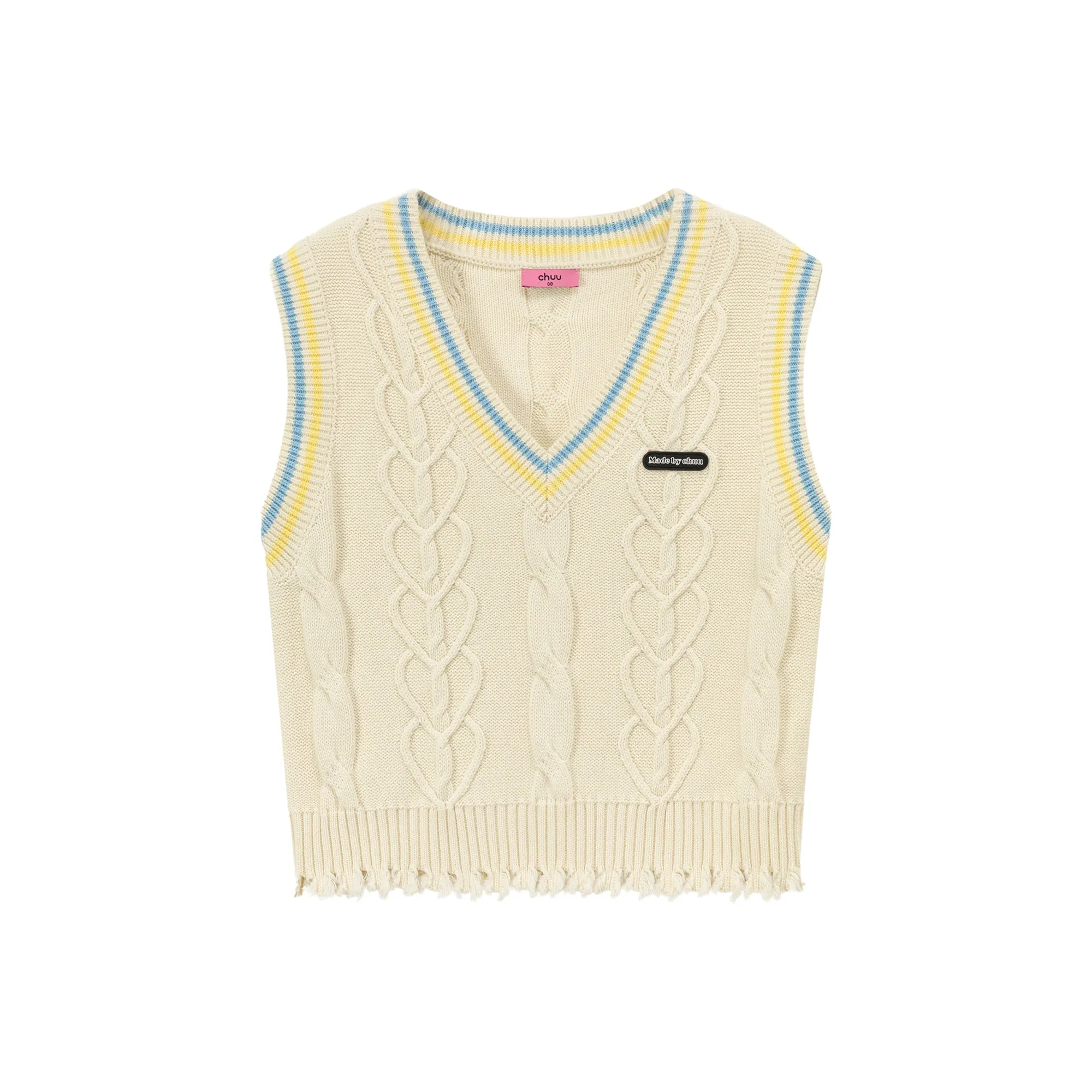 Heart Twist Knit Sweater Vest