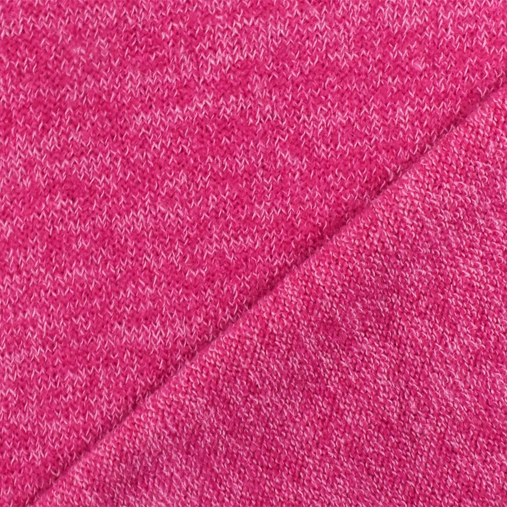 Hot Pink-White Texture Stretch Poly Jersey Knit Fabric