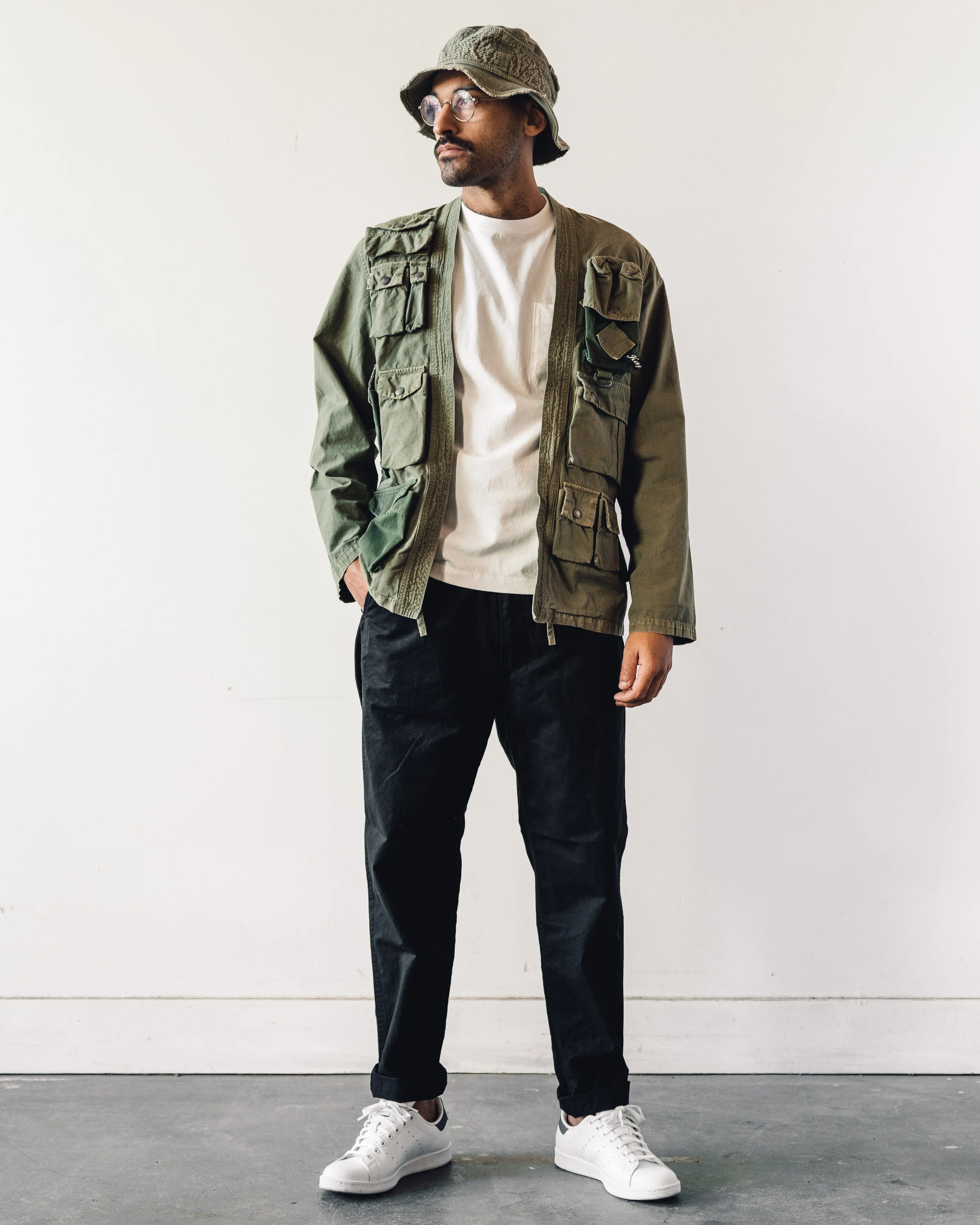 Kapital Unisex Ripstop Fishing Kimono Shirt, Khaki