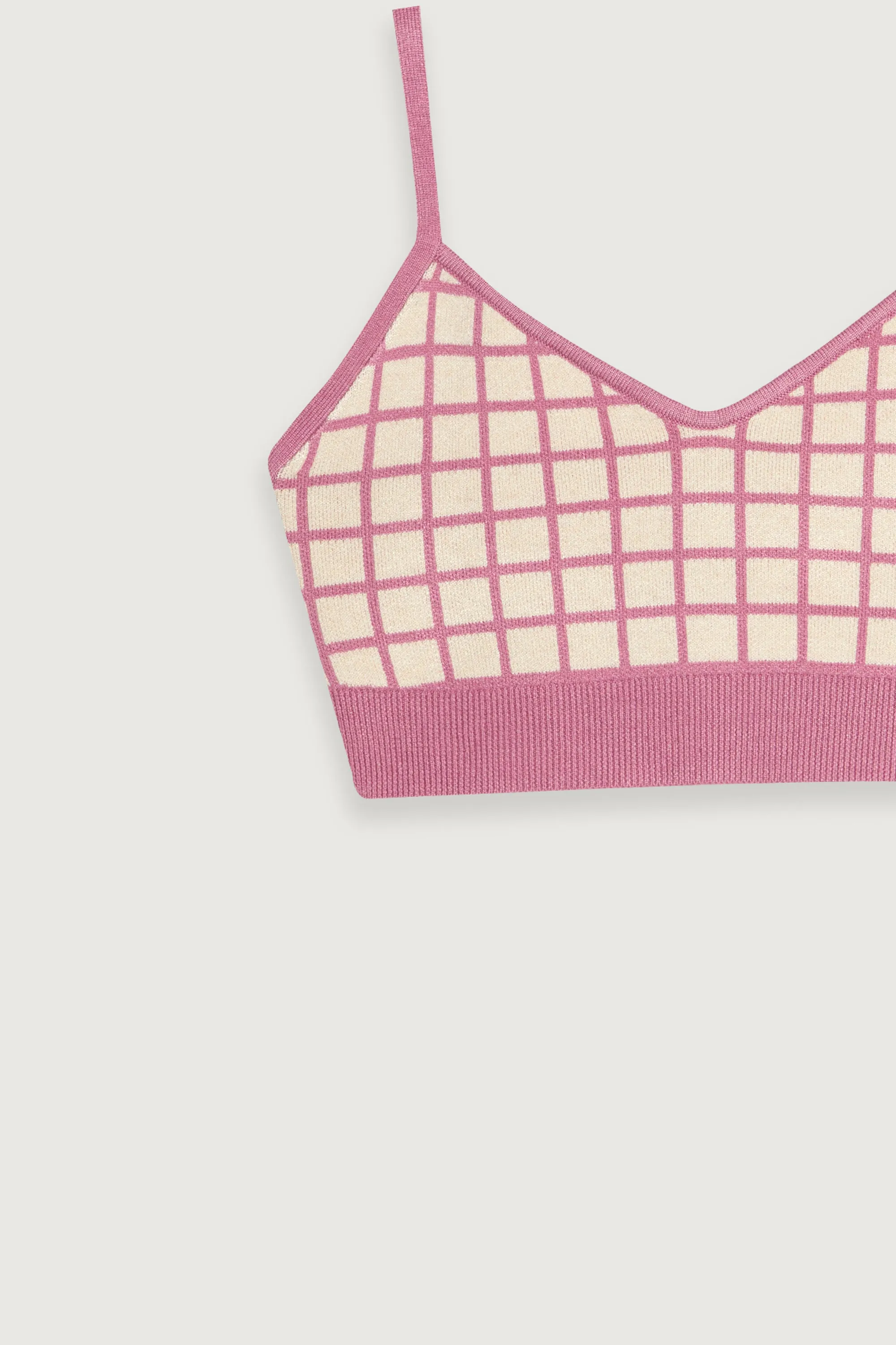 KNIT BRALETTE WITH GRID PATTERN
