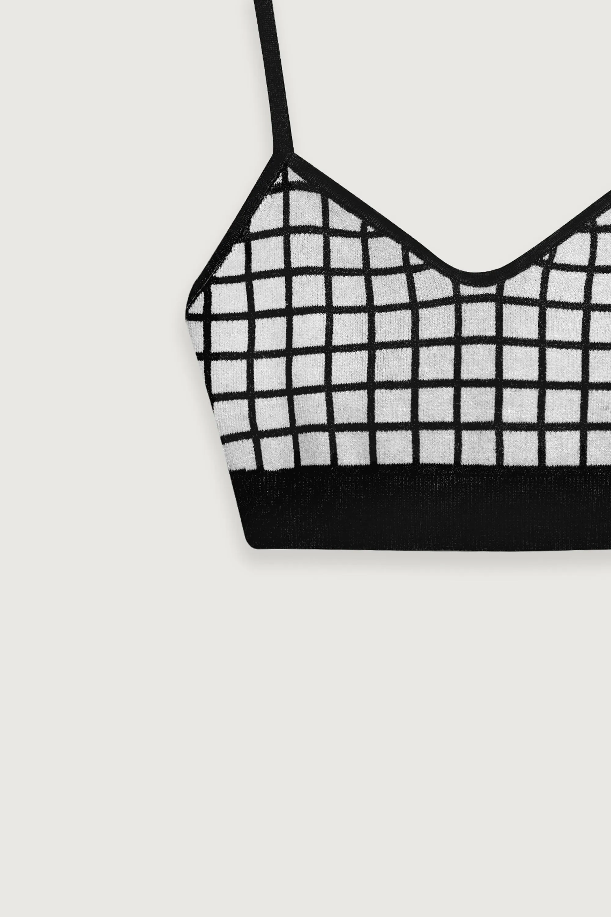 KNIT BRALETTE WITH GRID PATTERN