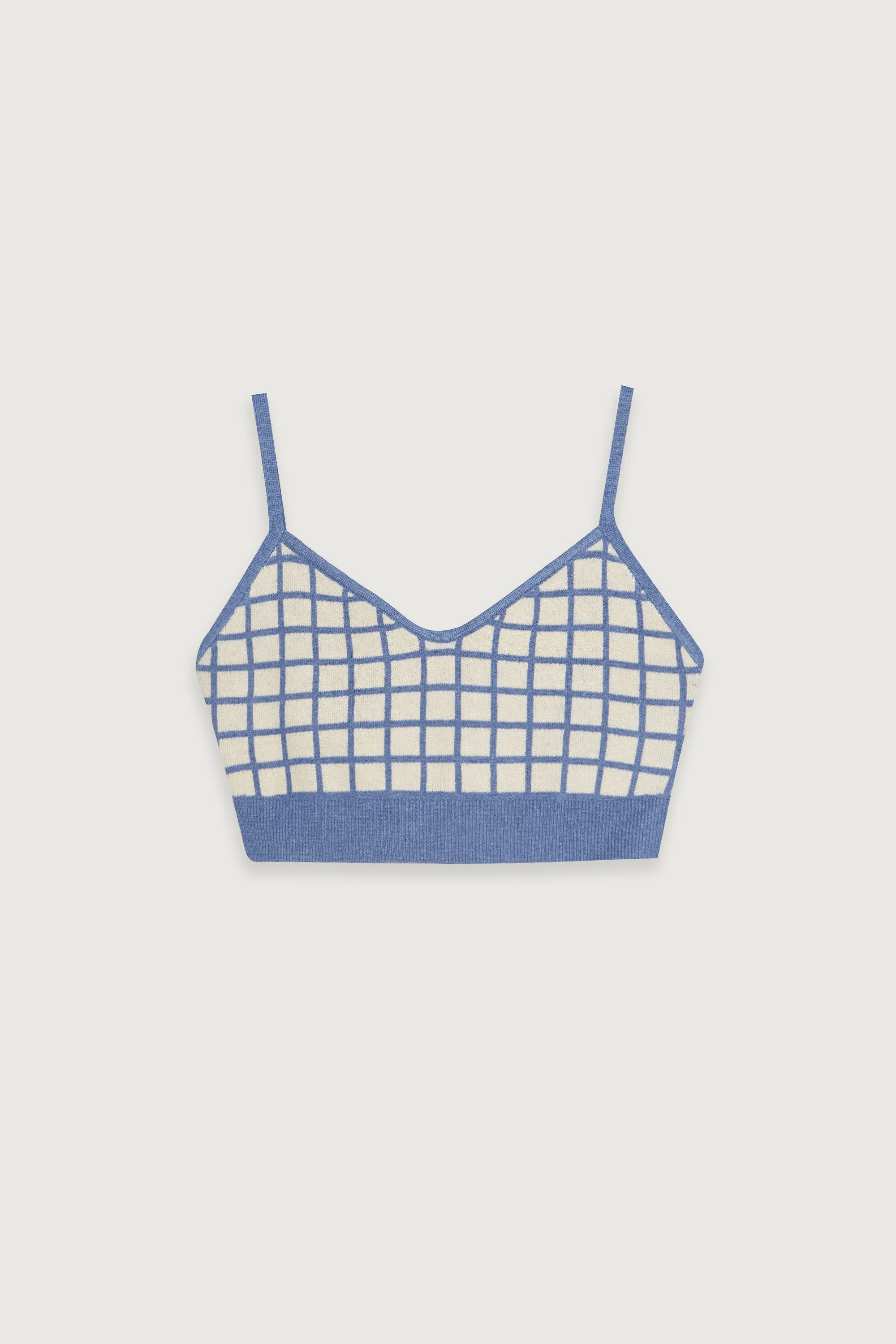KNIT BRALETTE WITH GRID PATTERN