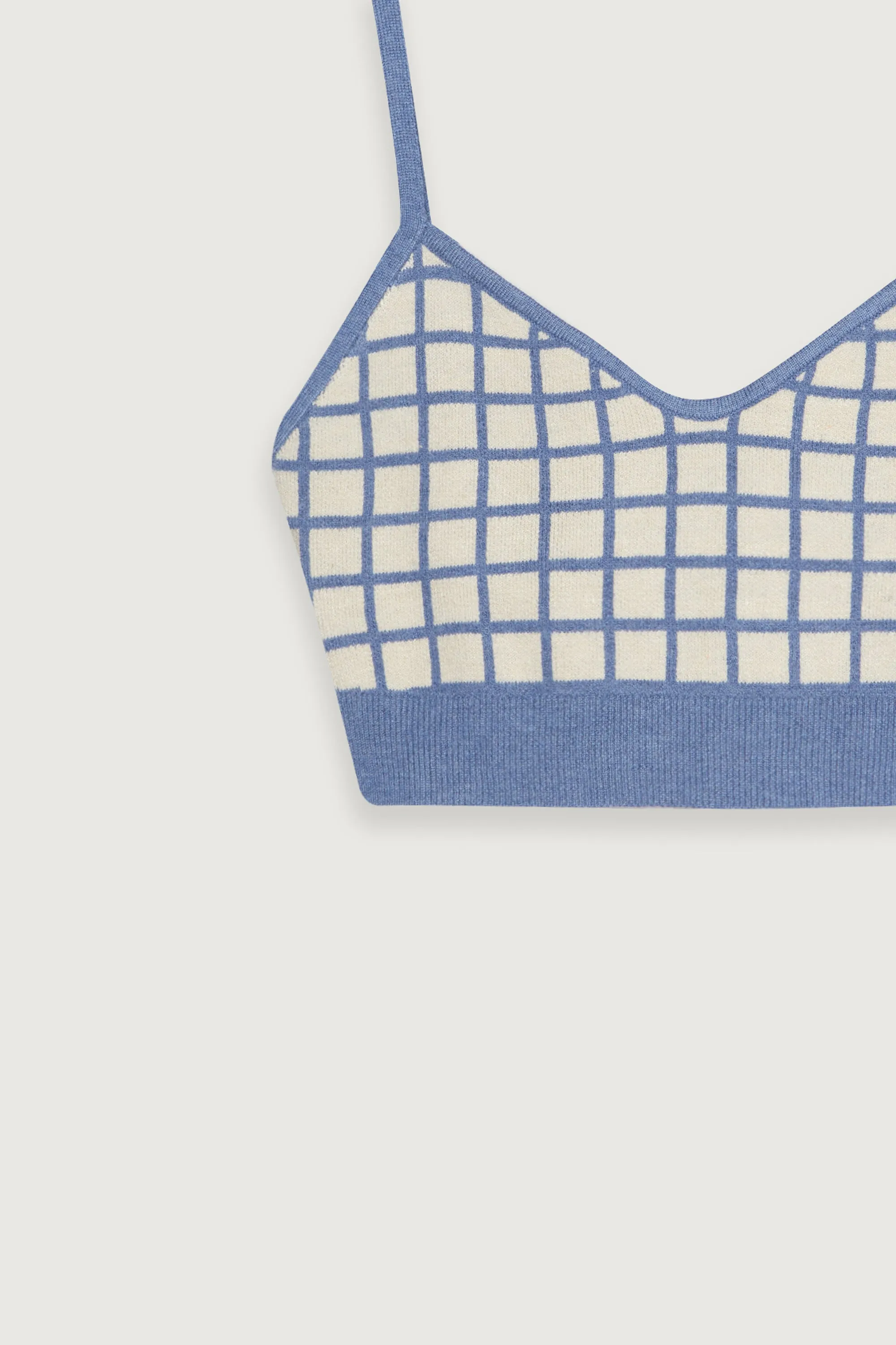 KNIT BRALETTE WITH GRID PATTERN