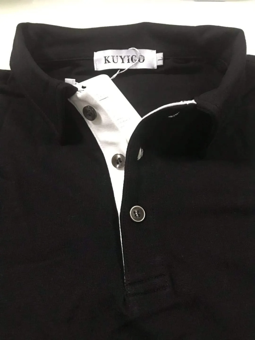 KUYIGO Men's Short Sleeve Polo Shirts Casual Slim Fit Basic Designed Cotton Shirt Tops