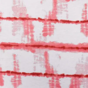 Lollipop Pink-White-Red Tie Dye Printed Stretch Poly Jersey Knit Fabric