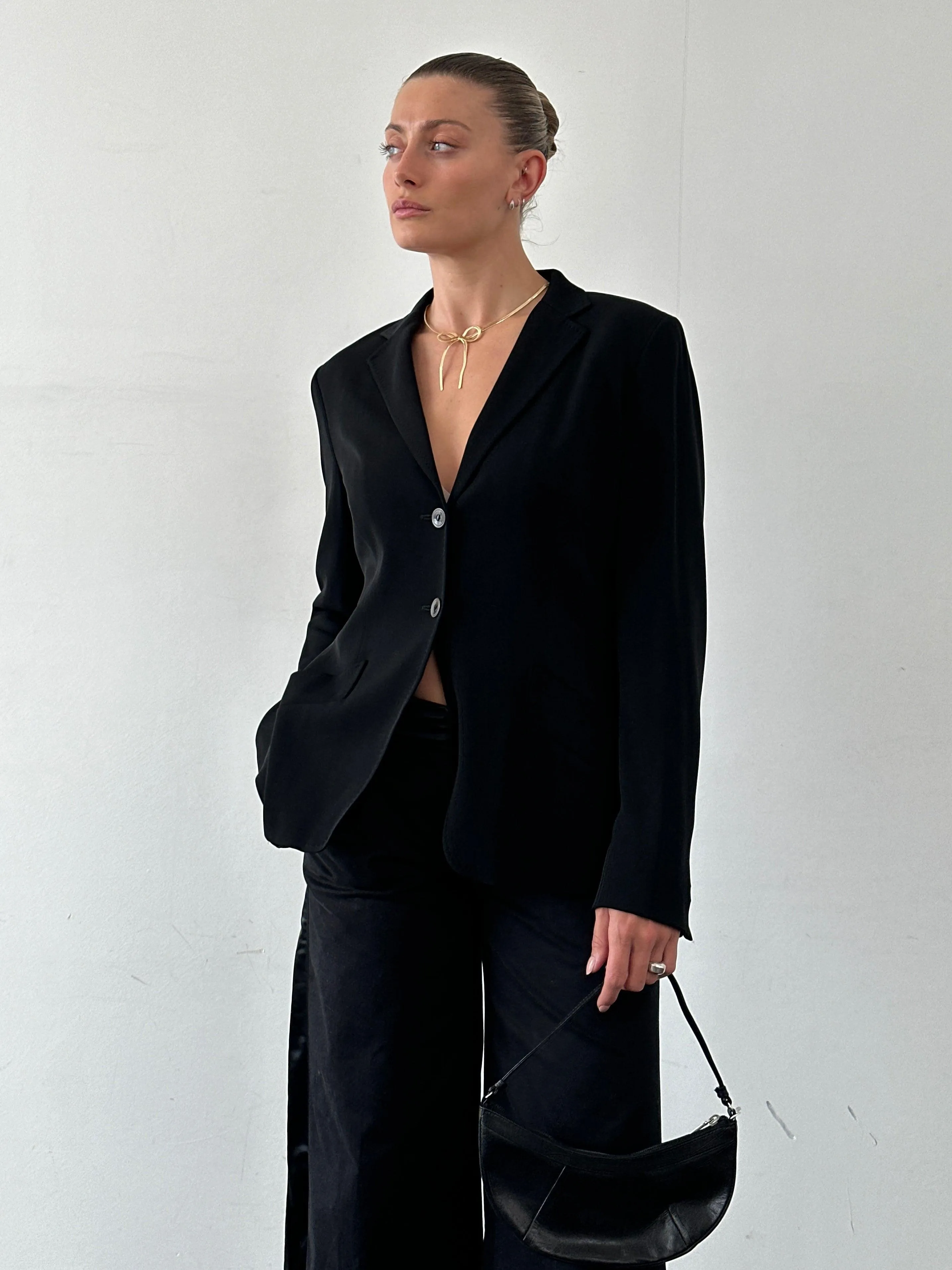 Max Mara Wool Silk Single Breasted Blazer - M