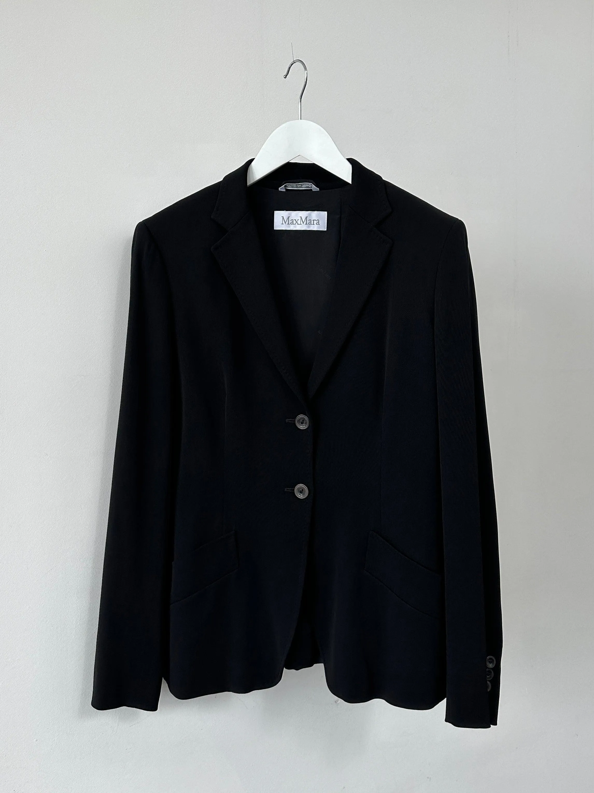 Max Mara Wool Silk Single Breasted Blazer - M