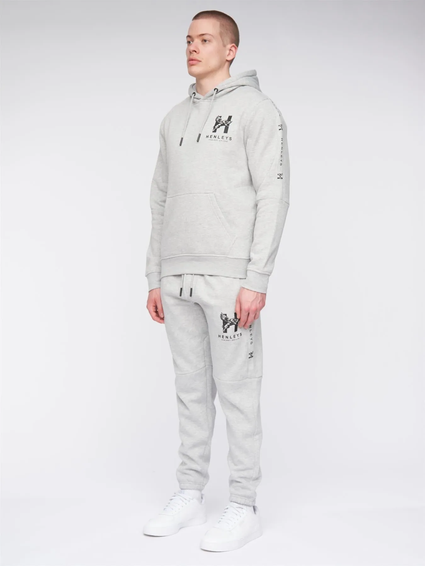 Mens Tapehen Joggers Grey Marl