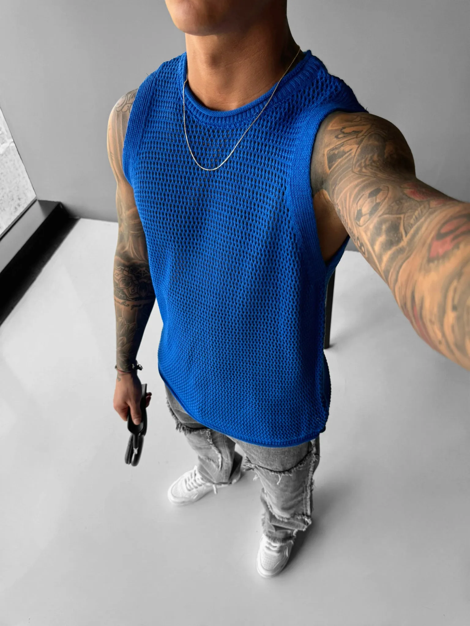 Oversize Textured Tanktop - Saks