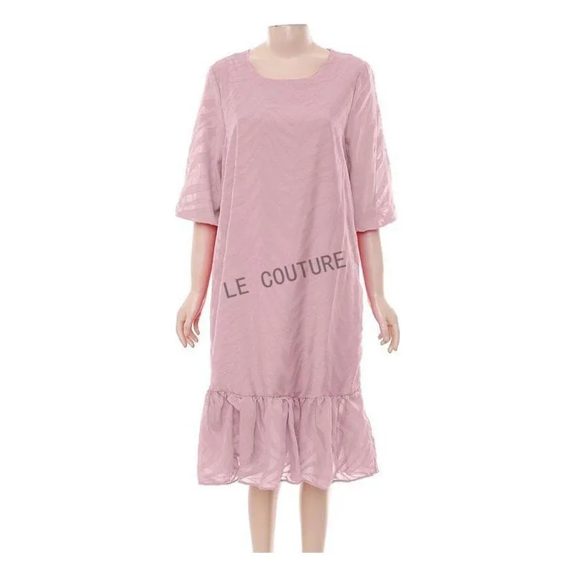 Ruffle Hem Loose Midi Dress.