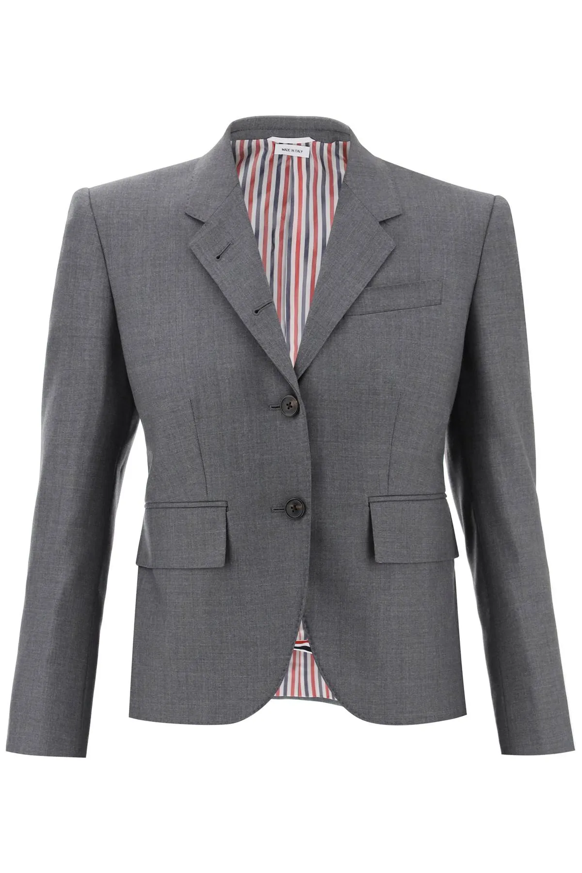 single-breasted cropped jacket in 120's wool FBC010V 00626 MED GREY