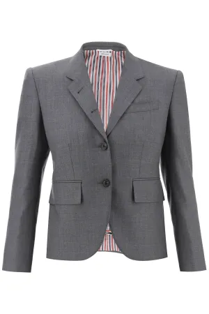 single-breasted cropped jacket in 120's wool FBC010V 00626 MED GREY