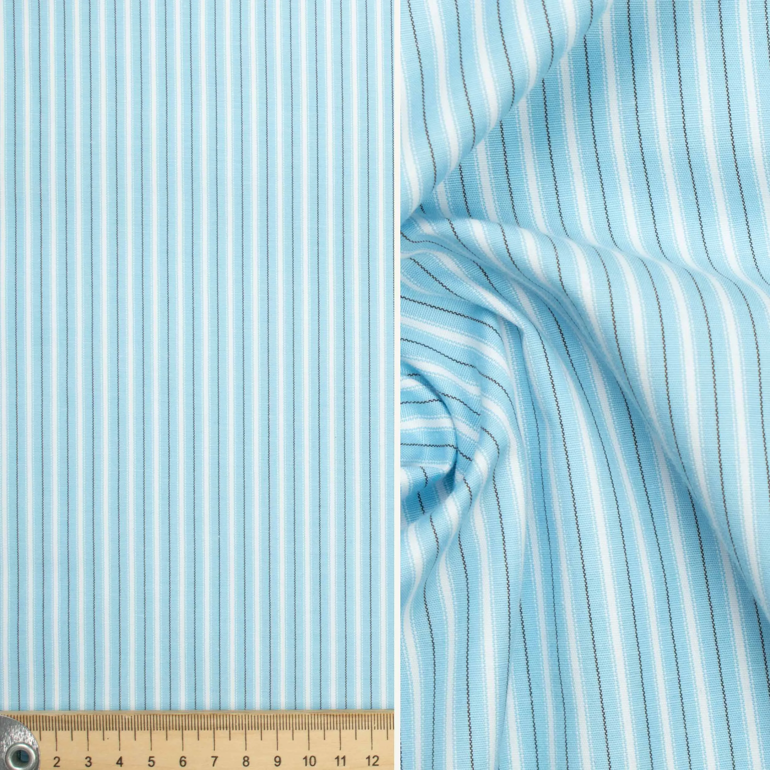 Stripe Shirting Design-29 Sky Blue