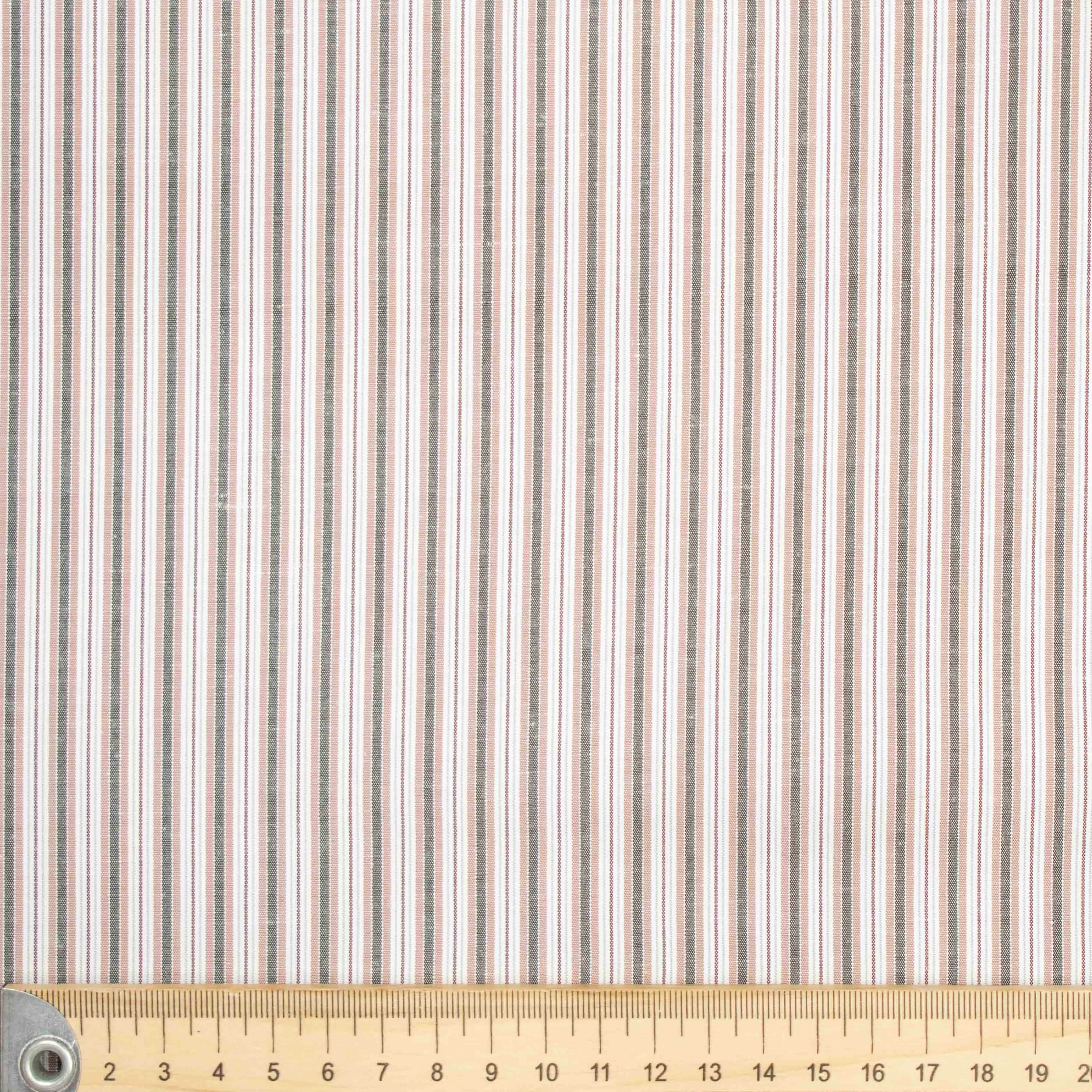 Stripe Shirting Design-49 Dusty Peach & Grey