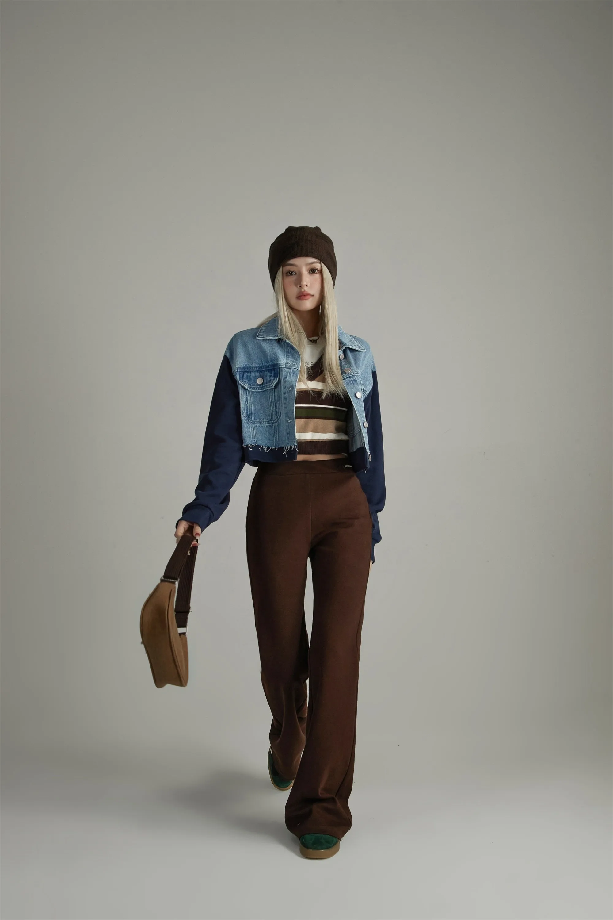 V-Neck Stripe Knit Vest