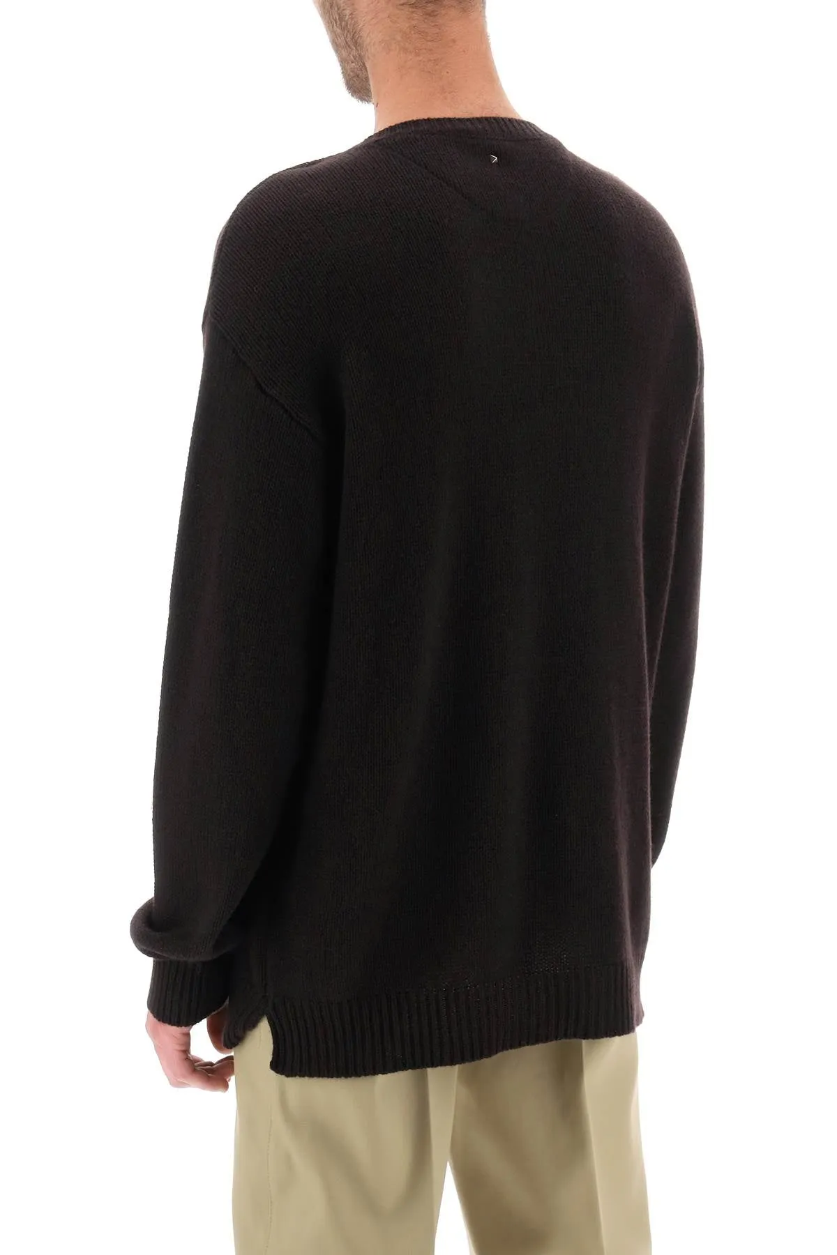 Valentino garavani cashmere sweater with stud 3V3KC26X9JP EBANO