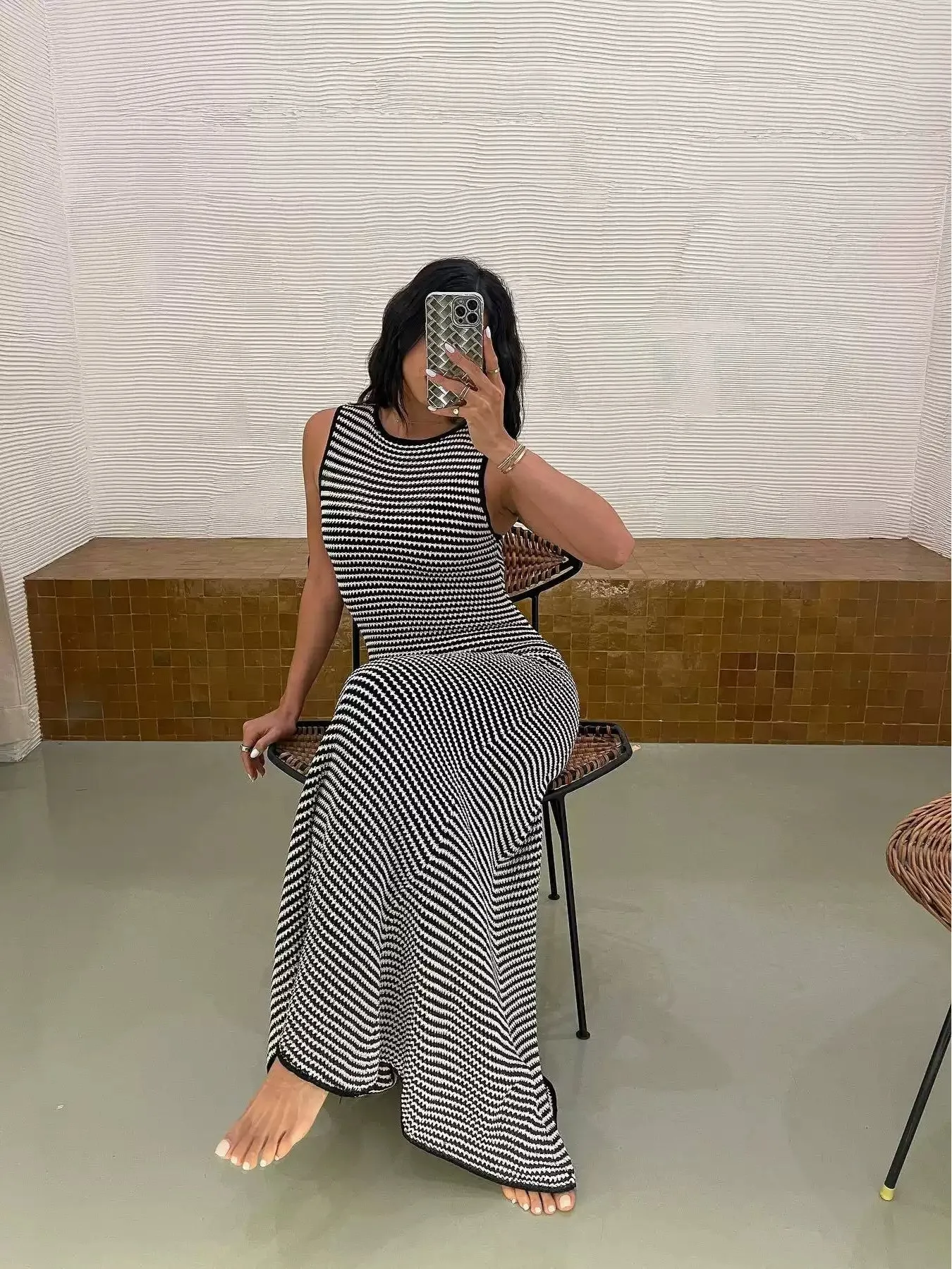 Vvsha Kenia Knitted Maxi Dress