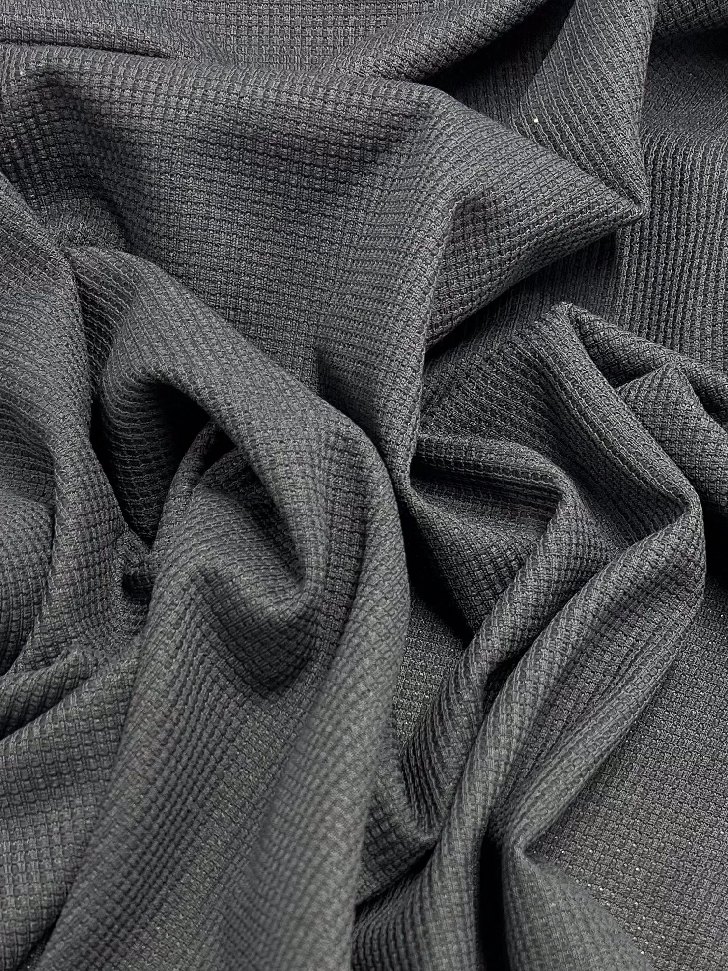 Waffle Knit - Charcoal - 170cm